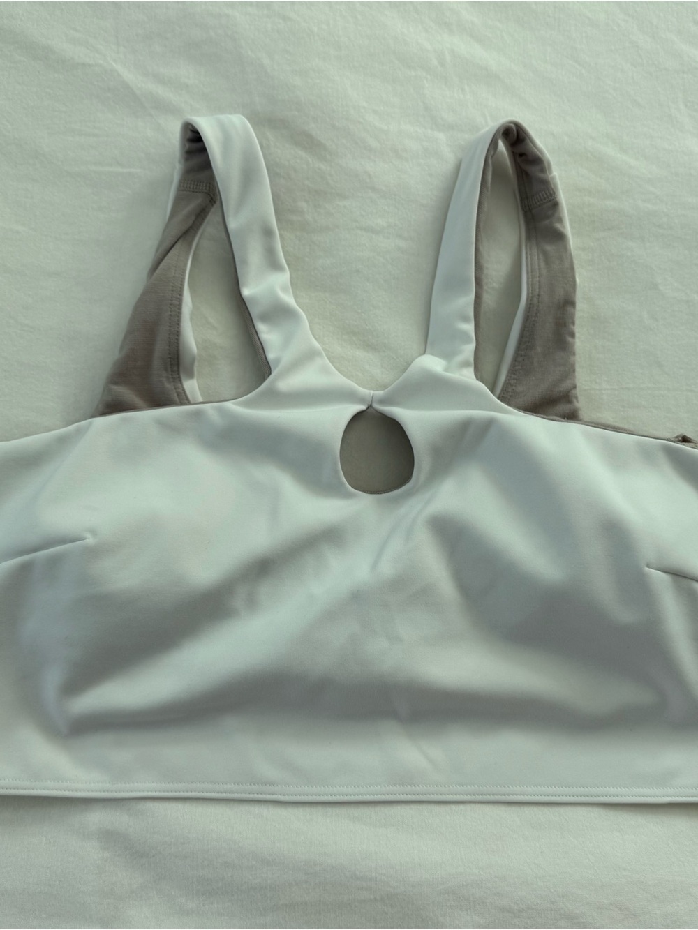 White Racerback Sports Bralette with Keyhole